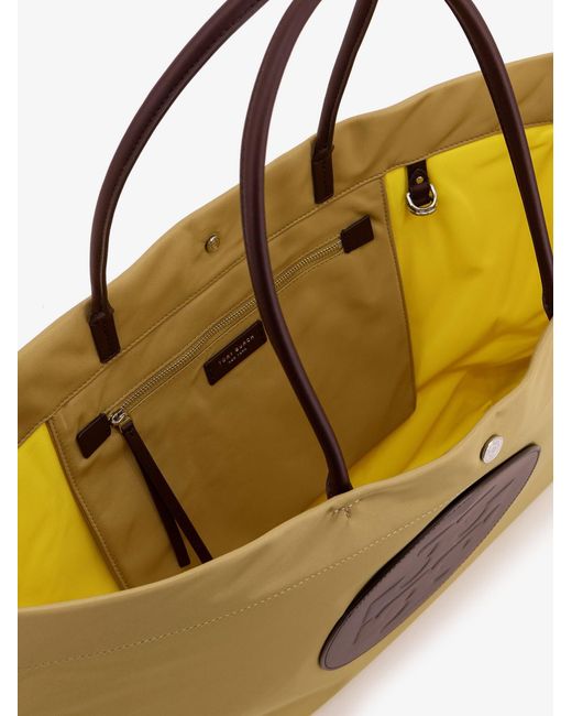 Tory Burch Brown Ella Twist Nylon Shoulder Bag