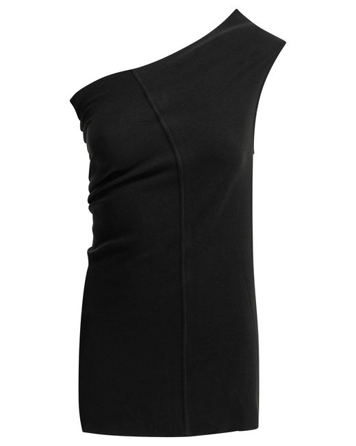 Rick Owens Black "Athena" One-Shoulder Top