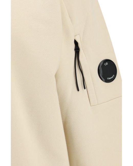C P Company White Crewneck Sweatshirt for men