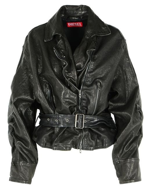 DIESEL Black Leather Jacket