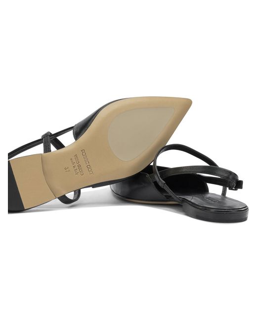Pomme D'or White Ballerine Slingback In Pelle Ballerinas Black