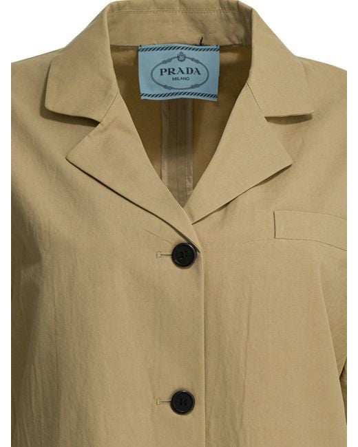 Prada Green Single-Breasted Cotton Blazer