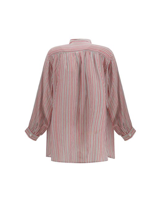 Isabel Marant Pink Marant Etoile Sapha Striped Cotton Voile Shirt