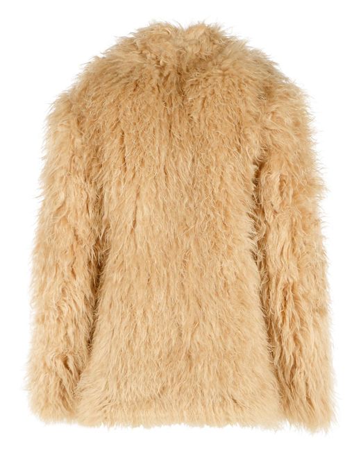 Isabel Marant Natural 'Mylae' Polyester Fur Coat