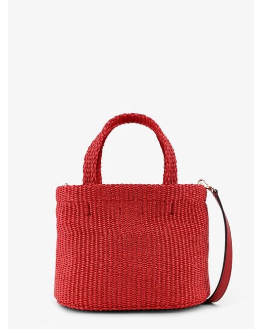 Jimmy Choo Red Raffia Crossbody Bag
