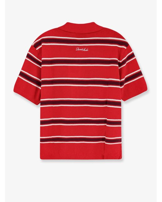 DUNST Red Cotton Polo Shirt Burgundy