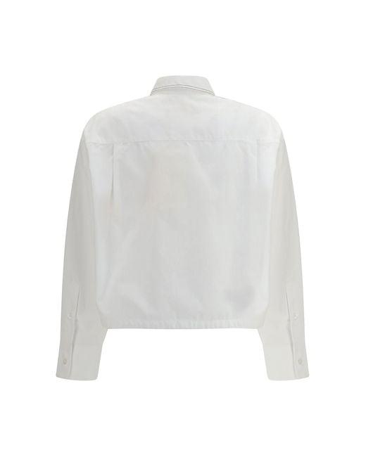 Marni White Cropped Long-Sleeve Shirt