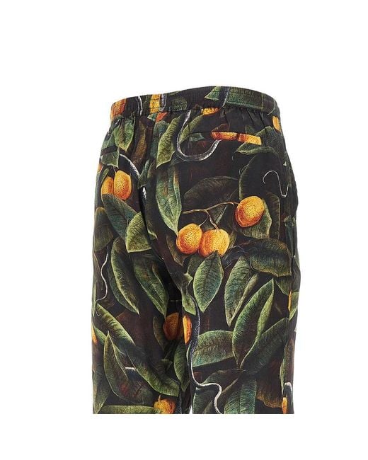 Endless Joy Green 'Snaker' Silk Shorts for men