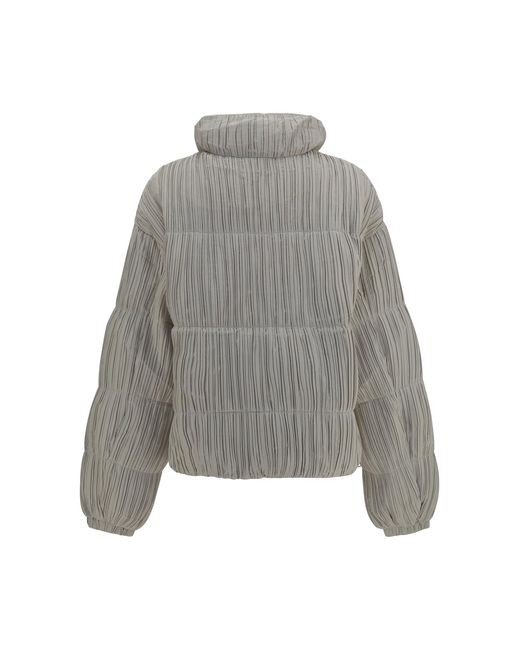 GONGDID DESIGN Gray Reversible High-Neck Puffer Jacket