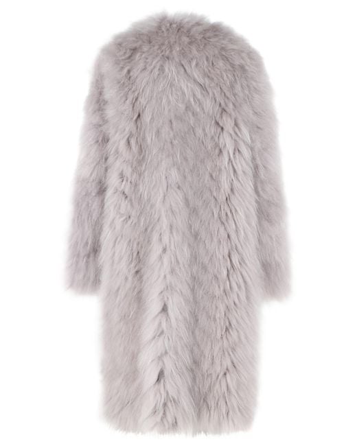 Simonetta Ravizza Gray Yori' 'Cloud' Cashmere Goat Fur Coat