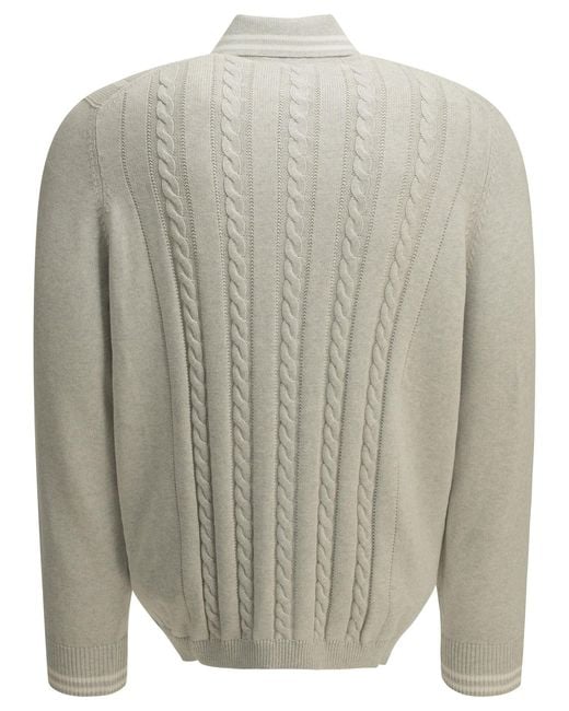 Brunello Cucinelli Gray Cotton Cardigan for men