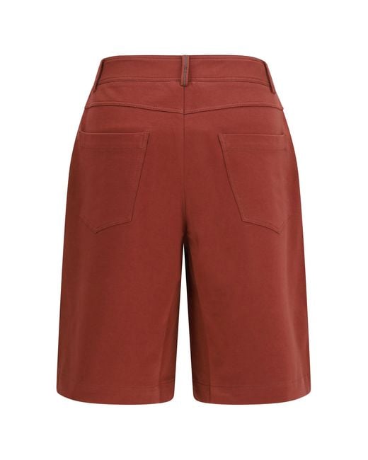 Brunello Cucinelli Red Cotton Bermuda Shorts