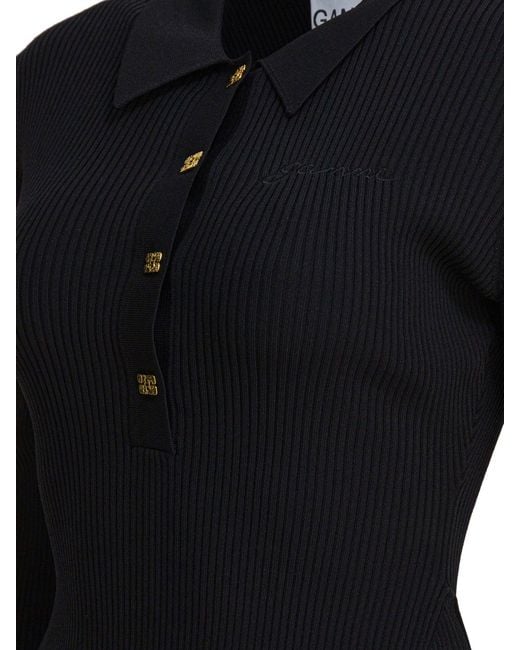 Ganni Black Flared Dress