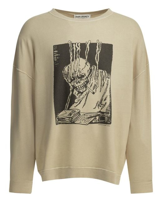 Our Legacy Multicolor Angry Fan Mail Crewneck Cotton Linen Sweatshirt for men