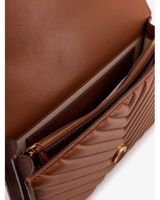 Pinko Brown Quilted Leather Crossbody Bag