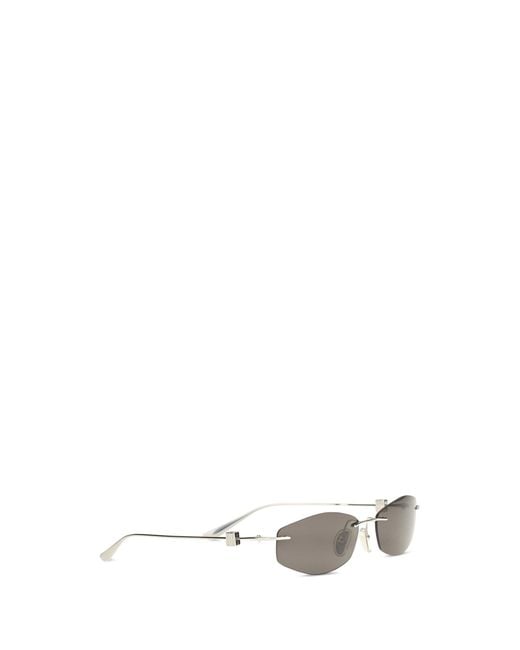 Balenciaga White Geometric Oval Sunglasses for men