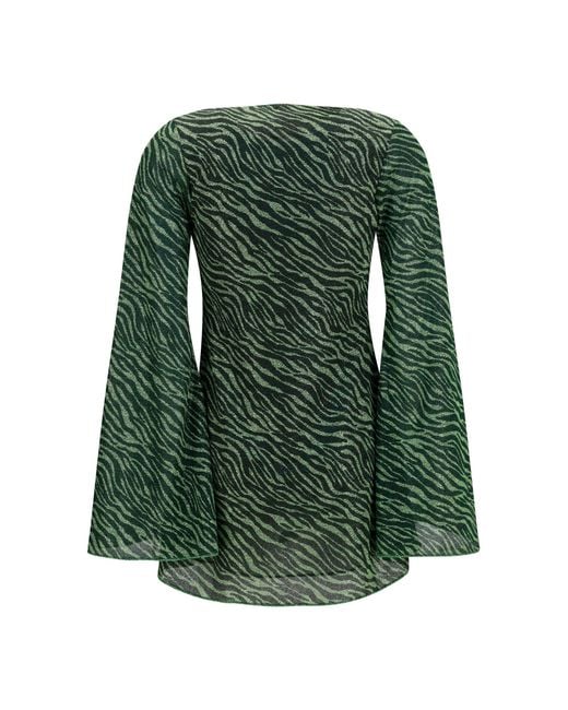 Oseree Green Mini Dress Lumière Animalier
