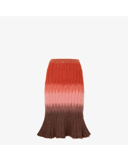 Fendi Red Mohair Wool Skirt