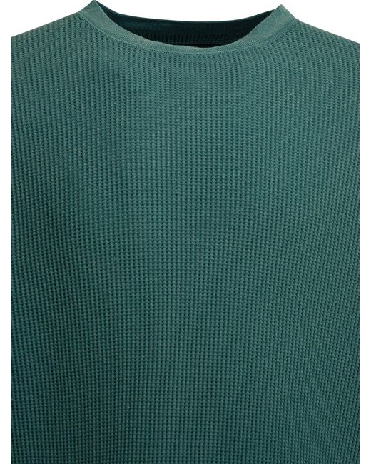 Kapital Green Eco Waffle Big Crew Sweatshirt for men