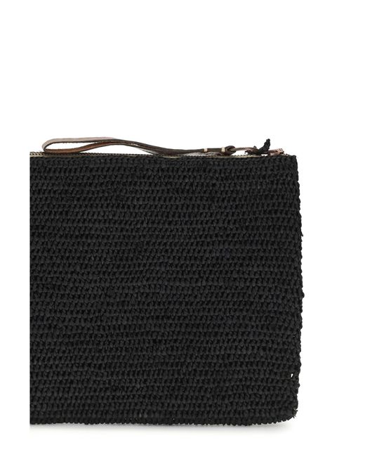 IBELIV Black Raffia Clutch