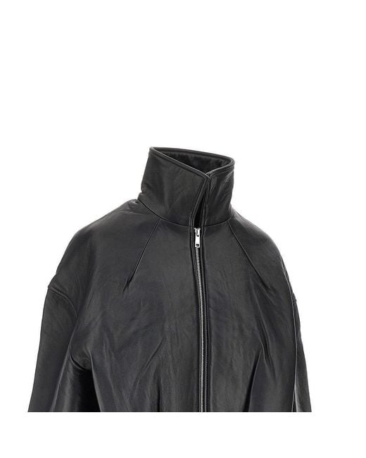 ROTATE BIRGER CHRISTENSEN Black Leather Boxy Jacket