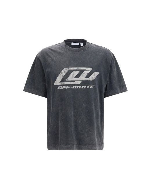 Off-White c/o Virgil Abloh Gray Racing Skate T-Shirt With Print for men