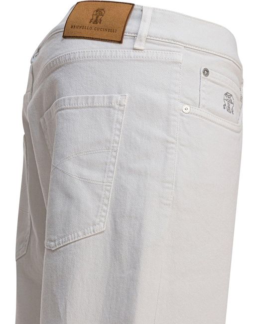 Brunello Cucinelli Gray Straight-Leg Jeans