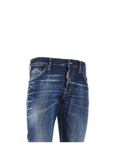 DSquared² Blue Stretch Denim Slim Twist Jeans for men