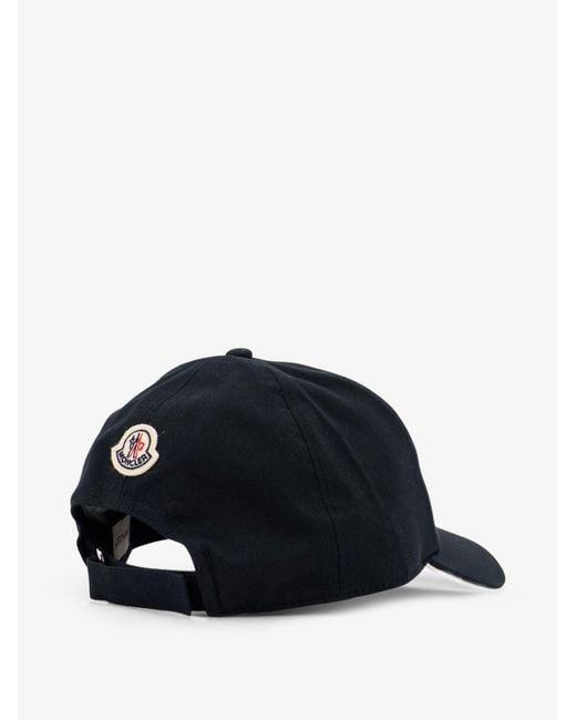 Moncler Blue Cotton Baseball Hat for men