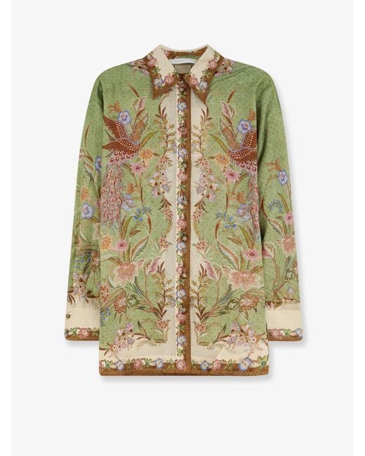 Zimmermann Green Silk Shirt Indra