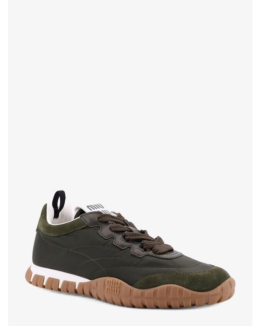 Miu Miu Black Technical Fabric And Suede Tyre Sneakers