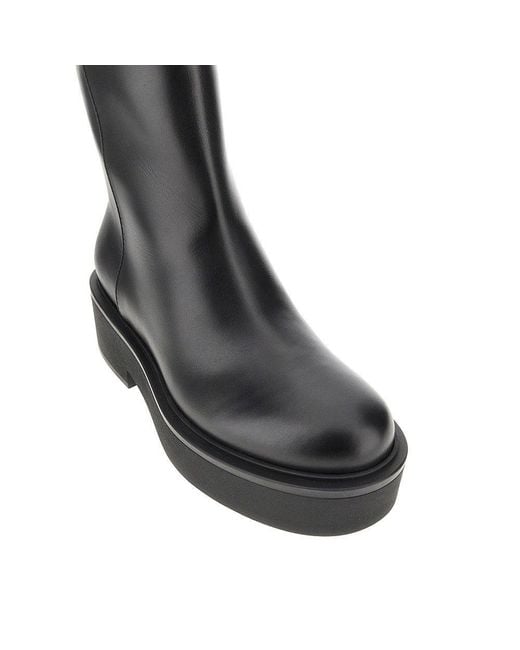 Gianvito Rossi Black 'Hiro' Leather Boots