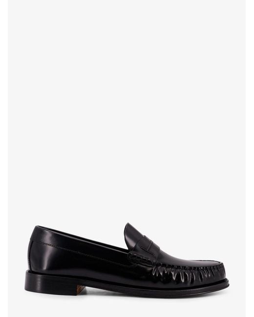 Men's Black Flat Shoes Pelle