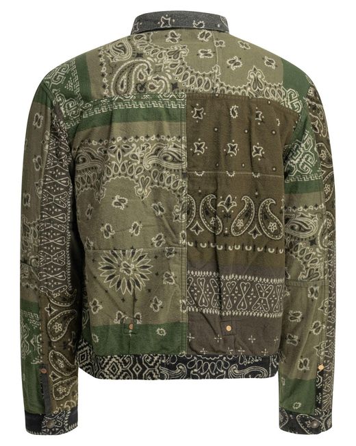 Kapital Black Flannel Reversible Bandana Overshirt Jacket for men