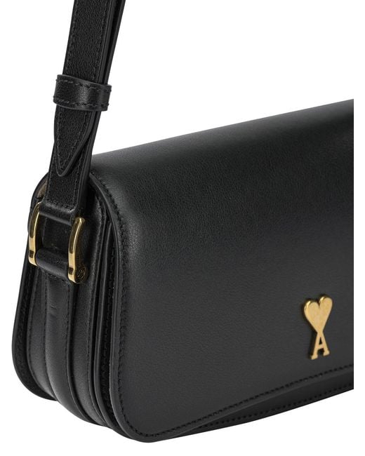 AMI Black "Paris Paris" Small Shoulder Bag