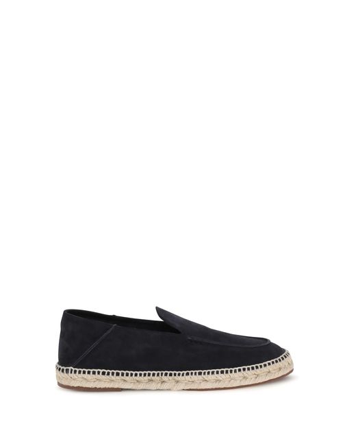 Loro Piana White Slip-On Shoes Leather