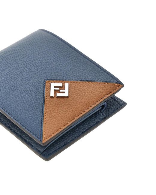 Fendi Blue Grained Leather Lui' Wallet for men