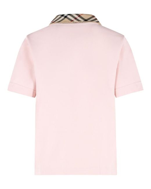 Burberry Pink 'Imogen' Cotton Polo Shirt