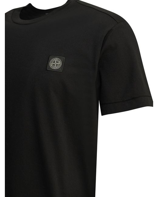 Stone Island Black Crewneck T-Shirt for men
