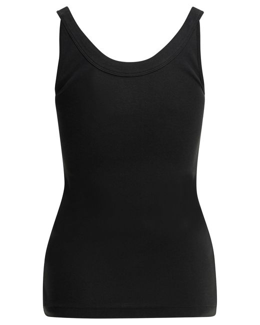 Auralee Black Organic Cotton Tank Top Dark
