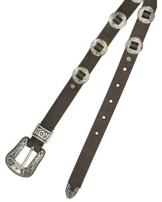 Golden Goose Deluxe Brand Gray "Lace" Leather Belt