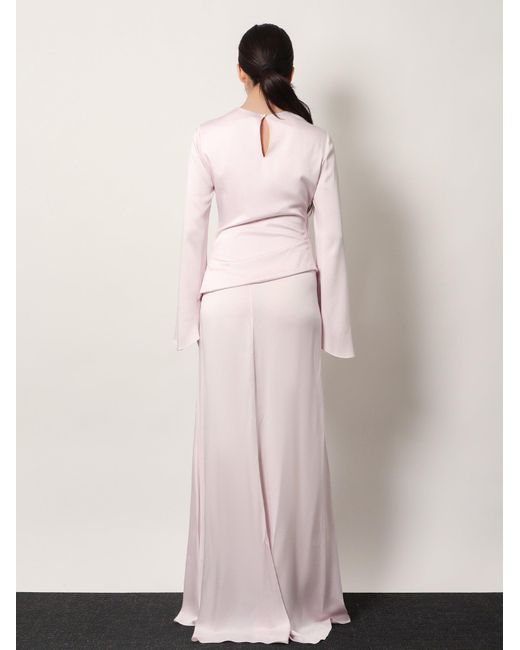 McQueen Pink Long Dress With Drapery