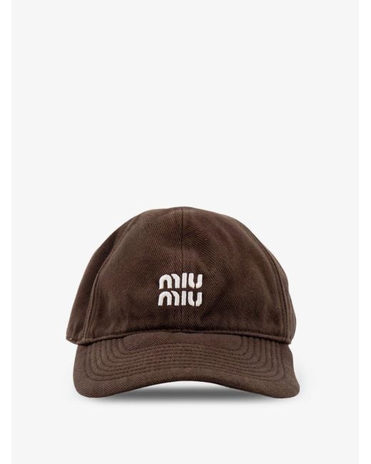 Miu Miu Brown Cotton Hat