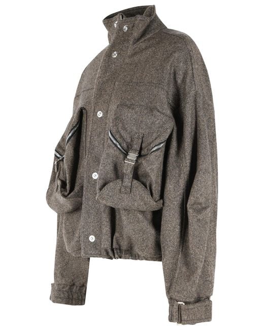 The Attico Gray Bomber Jacket