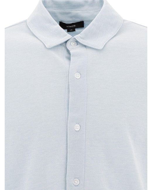 Vince White Cotton Pique Shirt for men