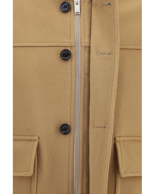 Lardini Natural Buttoned Jacket With Ribbed Trims for men