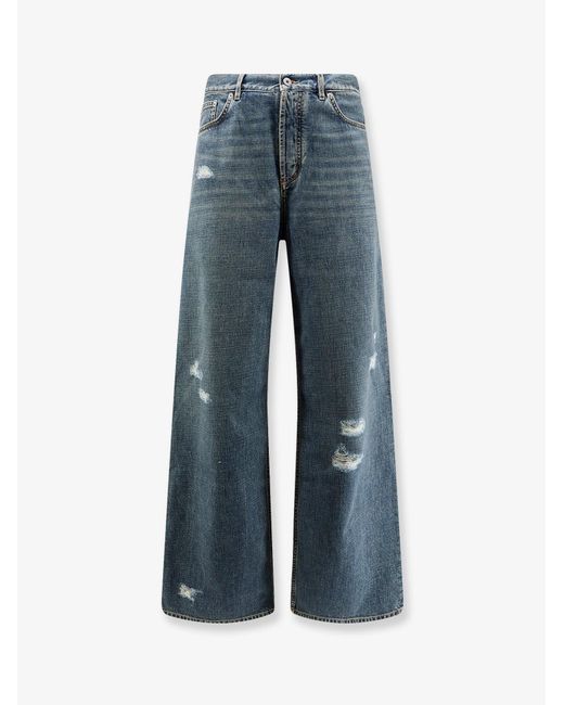 Dior Blue Dior Destroyed-Effect Denim Jeans for men