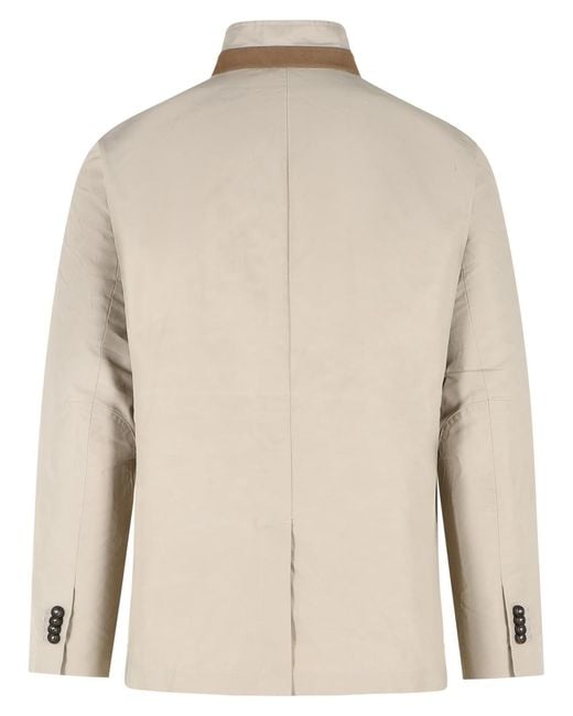 Fay Natural 'Racing' Cotton And Nylon Faille Jacket for men
