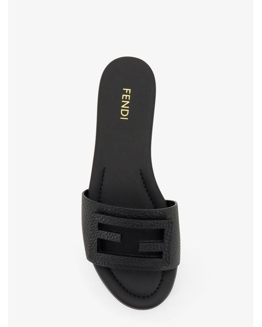 Fendi Black Leather Tube Sandals