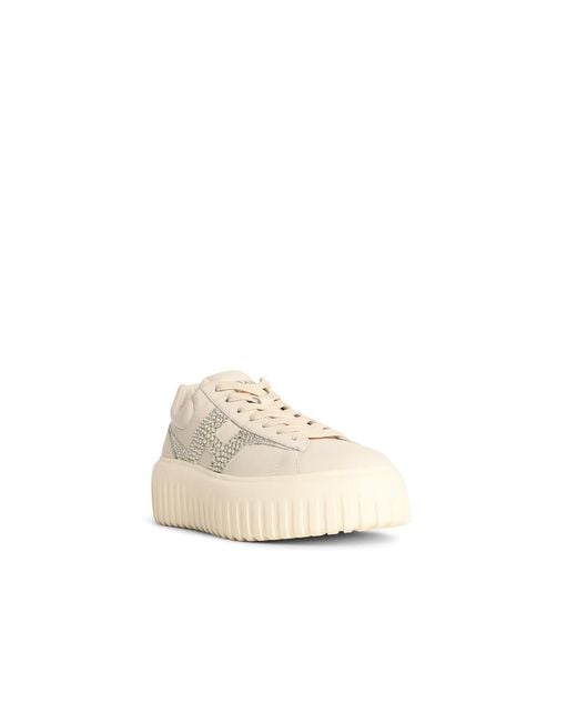 Hogan Natural H-Stripes Leather Sneakers